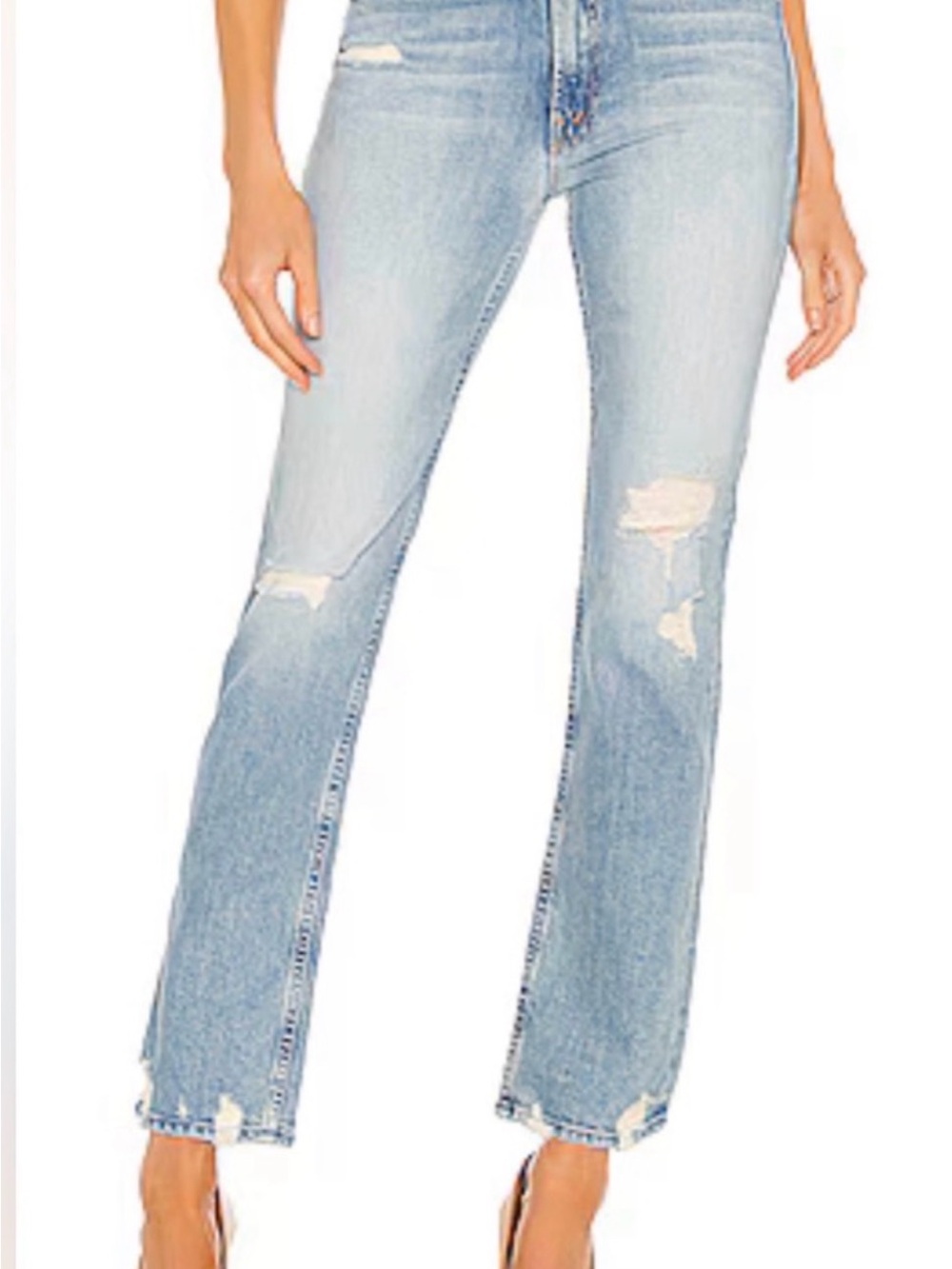 Mother Denim Distressed Women's Jeans- high waisted rider skimp- confession